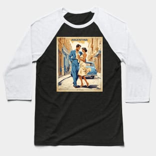 Street Tango Argentina Vintage Tourism Poster Baseball T-Shirt